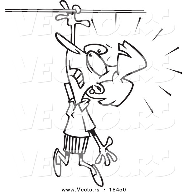 Vector of a Cartoon Businesswoman Losing Her Grip - Outlined Coloring Page