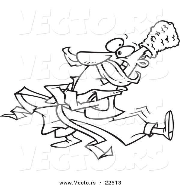 Vector of a Cartoon Dancer - Coloring Page Outline