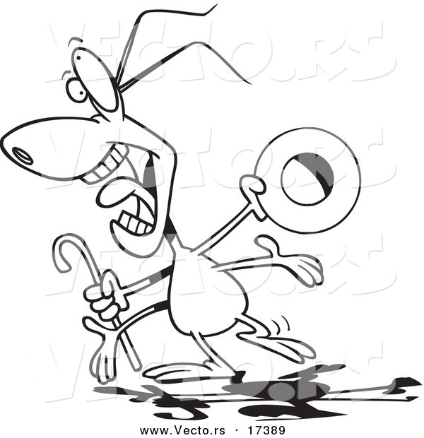 Vector of a Cartoon Entertainer Bug - Coloring Page Outline
