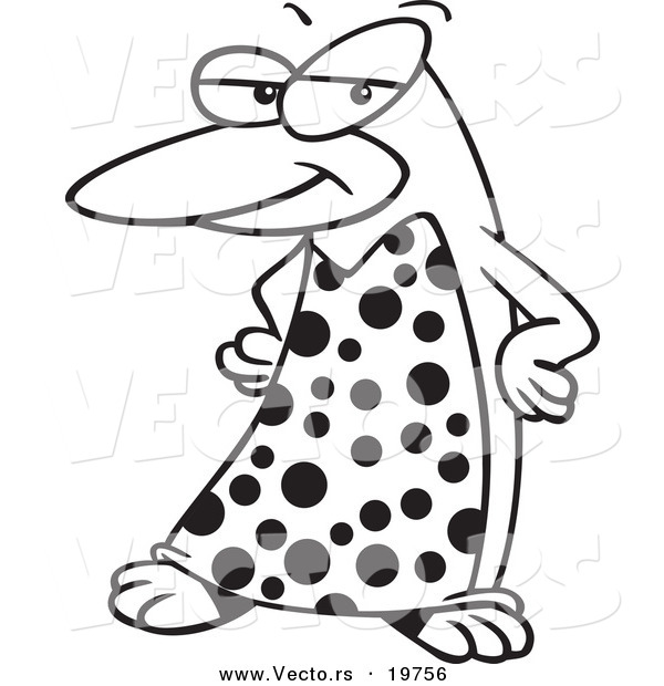 Vector of a Cartoon Fashionable Penguin - Outlined Coloring Page