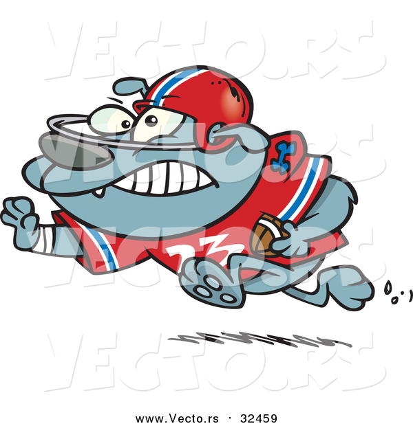 Vector of a Cartoon Football Bulldog Running