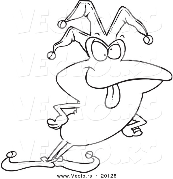 Vector of a Cartoon Frog Fool - Outlined Coloring Page