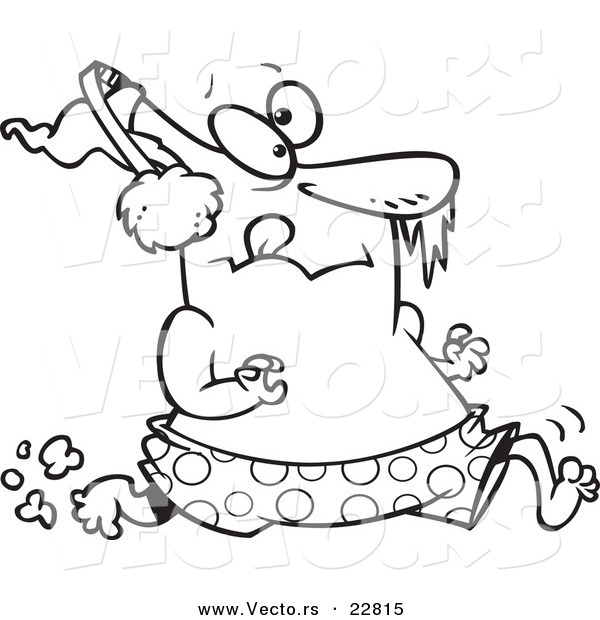 Vector of a Cartoon Frozen Polar Swimminer - Coloring Page Outline