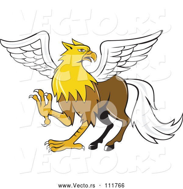 Vector of a Cartoon Hippogriff Mythical Creature Mascot