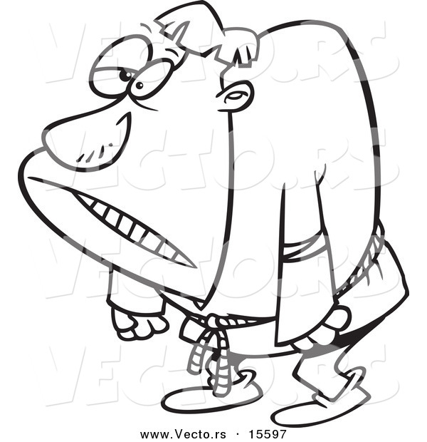 Vector of a Cartoon Hunchback - Coloring Page Outline