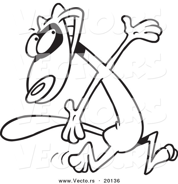 Vector of a Cartoon Hyper Ferret - Outlined Coloring Page