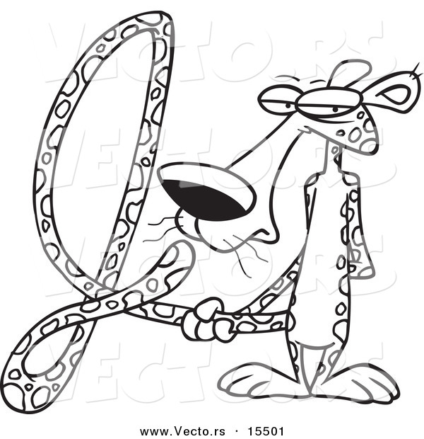 Vector of a Cartoon J - Coloring Page Outline