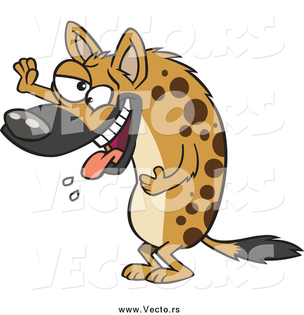 Vector of a Cartoon Laughing Hyena