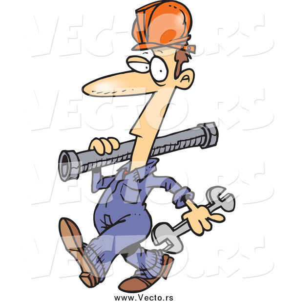 Vector of a Cartoon Pipe Rigger Plumber