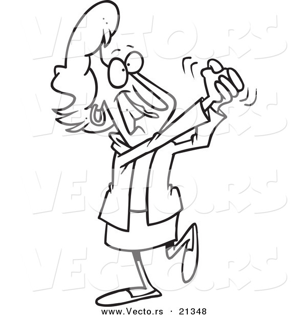 Vector of a Cartoon Proud Businesswoman - Outlined Coloring Page