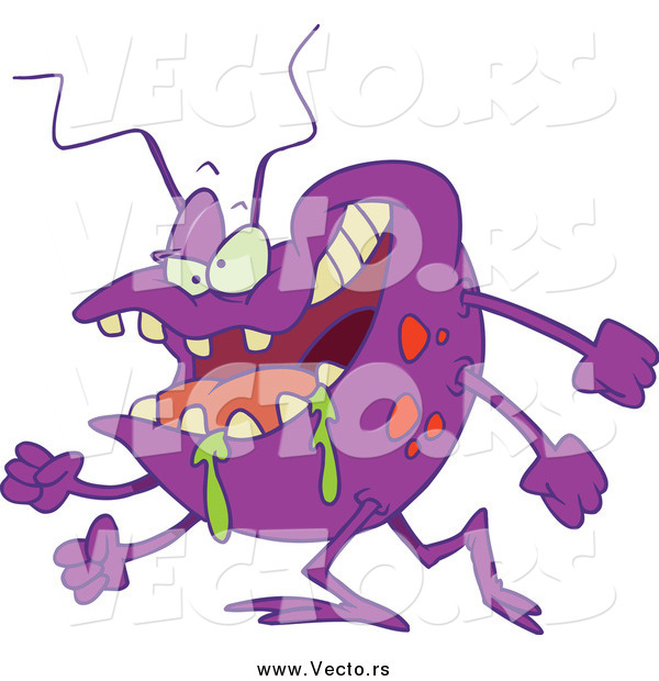 Vector of a Cartoon Purple Drooling Bug