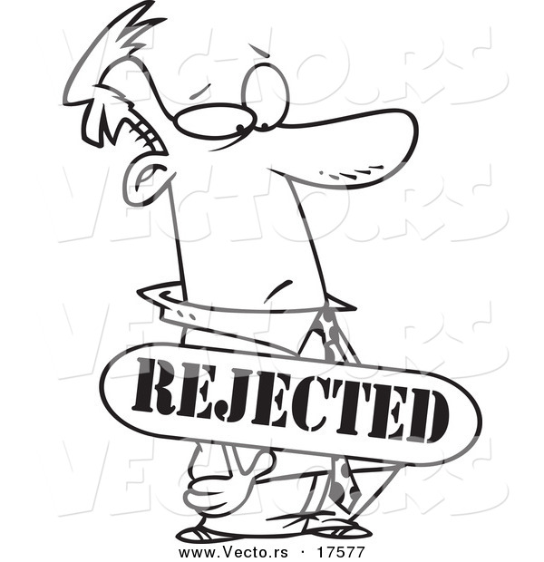 Vector of a Cartoon Rejected Businessman - Coloring Page Outline
