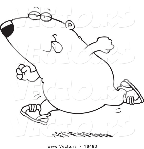 Vector of a Cartoon Running Guinea Pig - Outlined Coloring Page Drawing