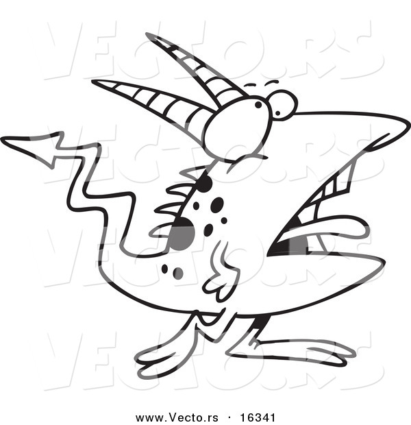 Vector of a Cartoon Speckled Goblin - Outlined Coloring Page Drawing