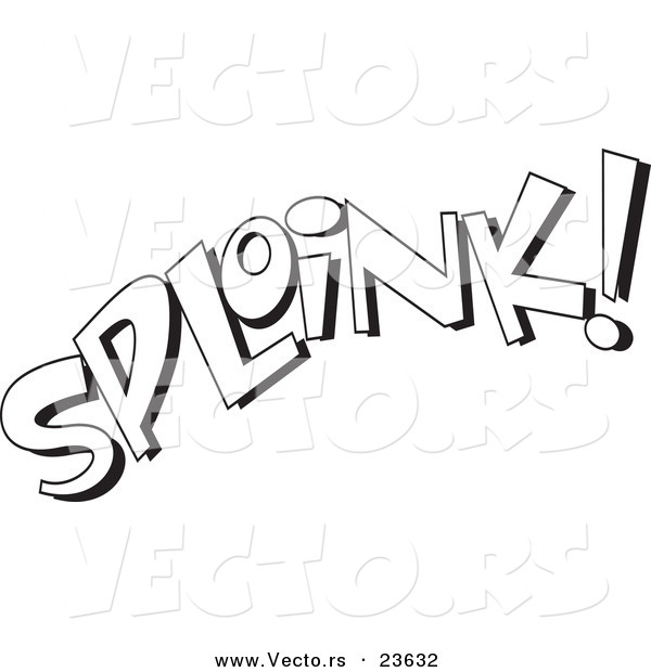Vector of a Cartoon Sploink - Coloring Page Outline