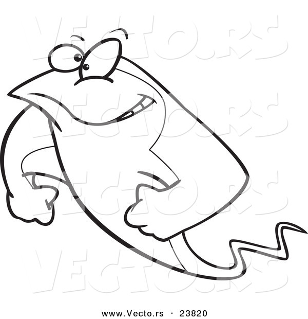 Vector of a Cartoon Strong Stingray - Coloring Page Outline