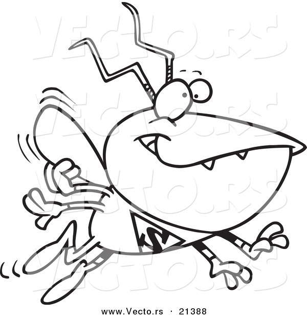 Vector of a Cartoon Super Bug - Outlined Coloring Page