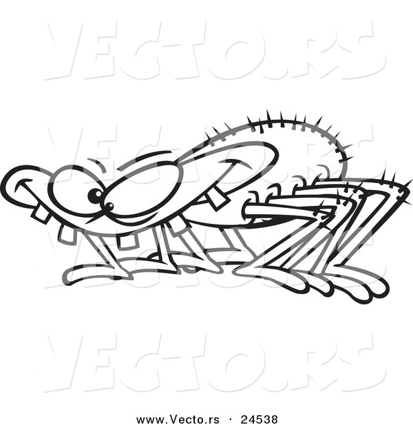 Vector of a Cartoon Toothy Spider - Outlined Coloring Page