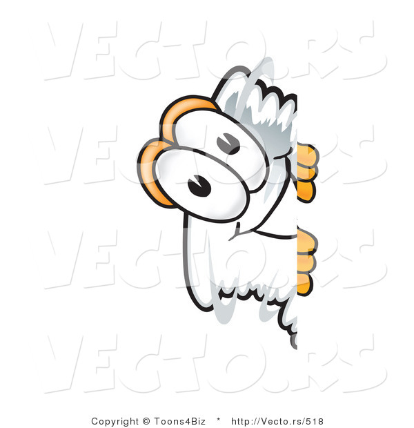 Vector of a Cartoon Tornado Mascot Peeking Around a Corner