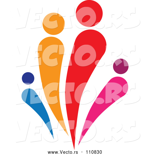 Vector of a Colorful Abstract Family Together