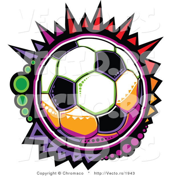 Vector of a Colorful Cartoon Soccer Ball