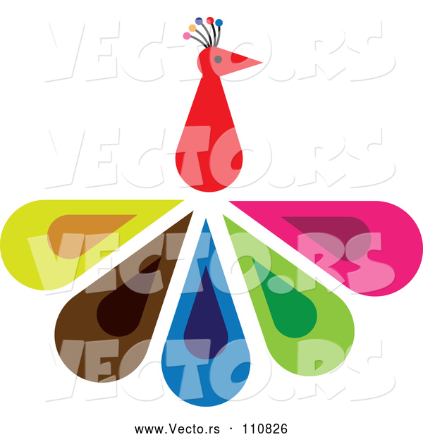 Vector of a Colorful Peacock Bird Concept