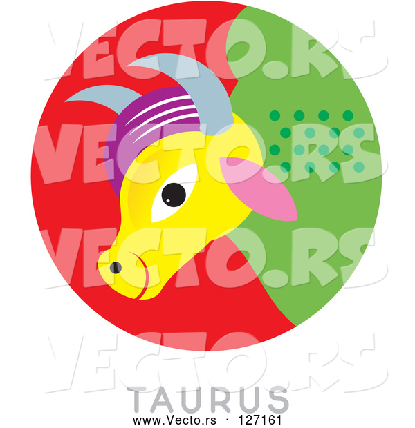 Vector of a Colorful Taurus Astrology Sign
