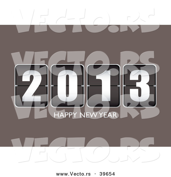 Vector of a Countdown Ticker 2013 on Gray with Happy New Year