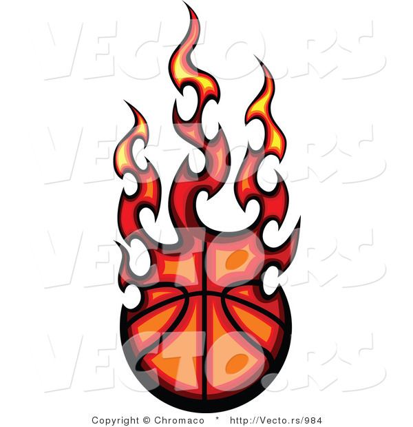 Vector of a Fire Basketball