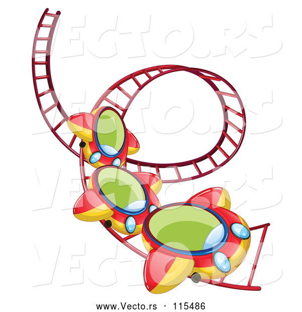 Vector of a Fun Canival Roller Coaster Ride