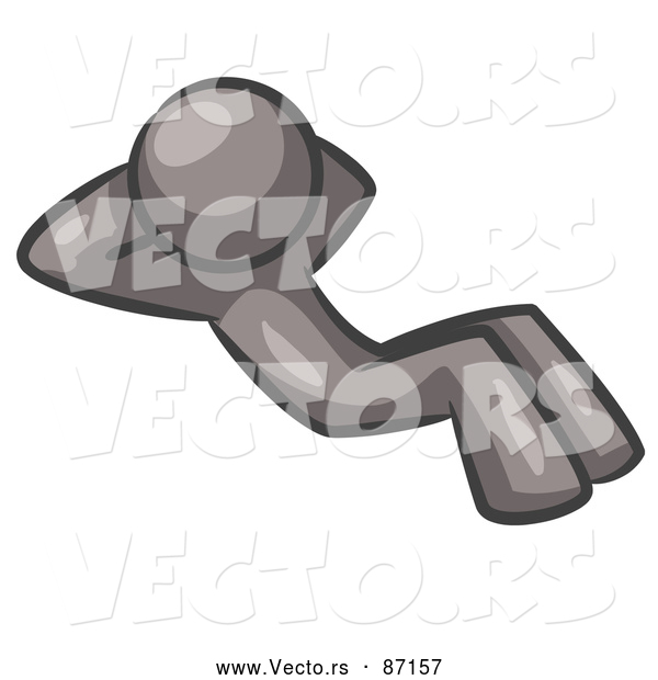 Vector of a Gray Person Doing Sit Ups While Strength Training