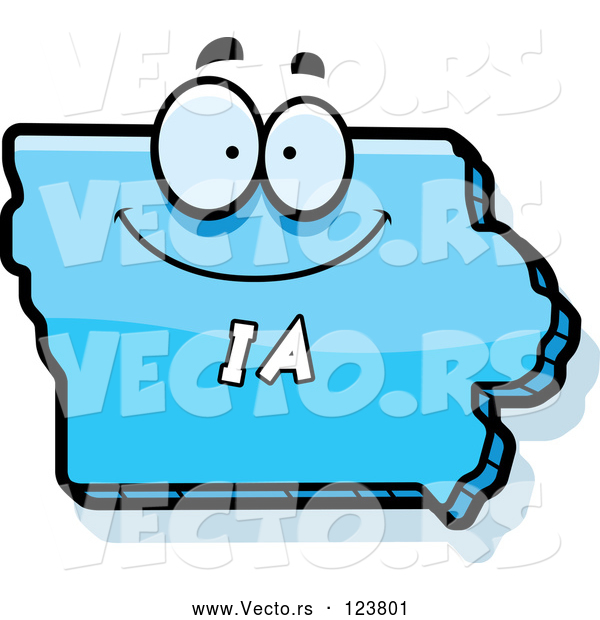 Vector of a Happy Cartoon Blue Iowa State Character