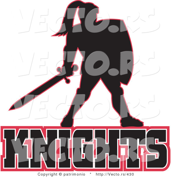 Vector of a Knight Standing Above Knights Text Logo