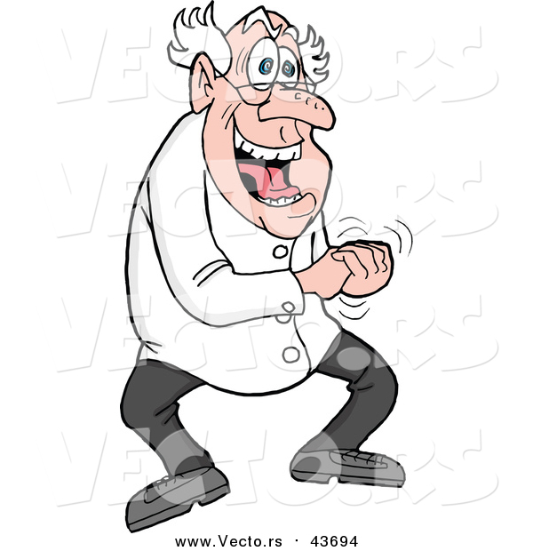 Vector of a Laughing Mad Scientist