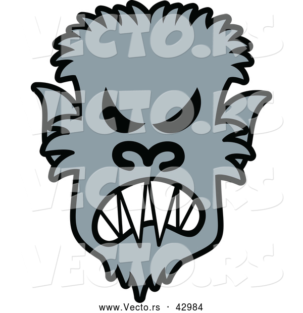 Vector of a Mad Cartoon Halloween Werewolf