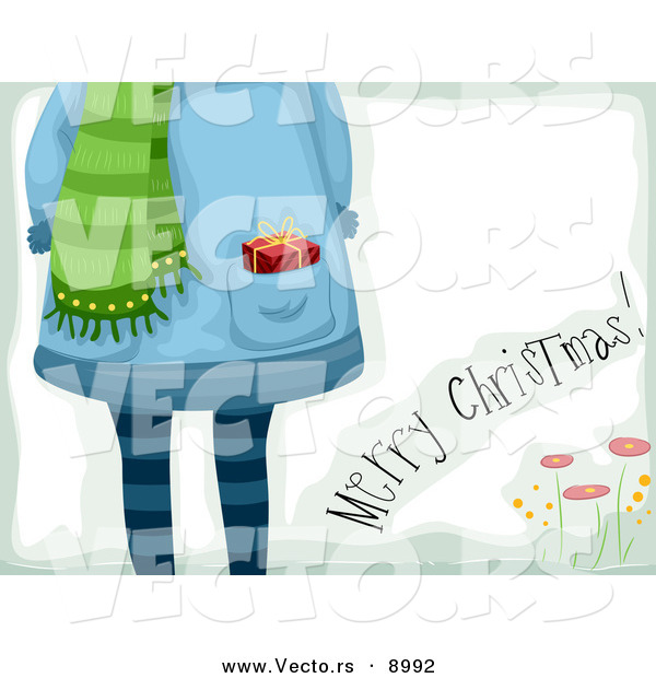 Vector of a Merry Christmas Greeting Gift Card