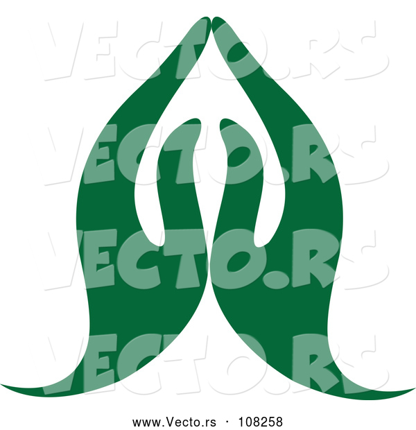 Vector of a Pair of Green Prayer Hands