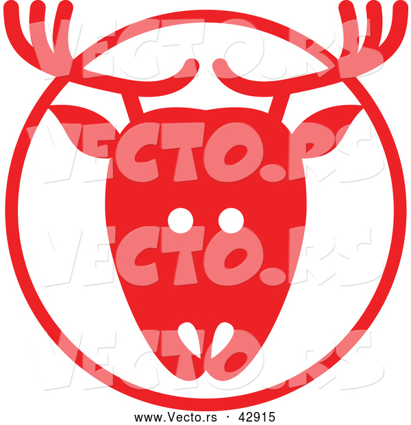 Vector of a Reindeer in Red Circle