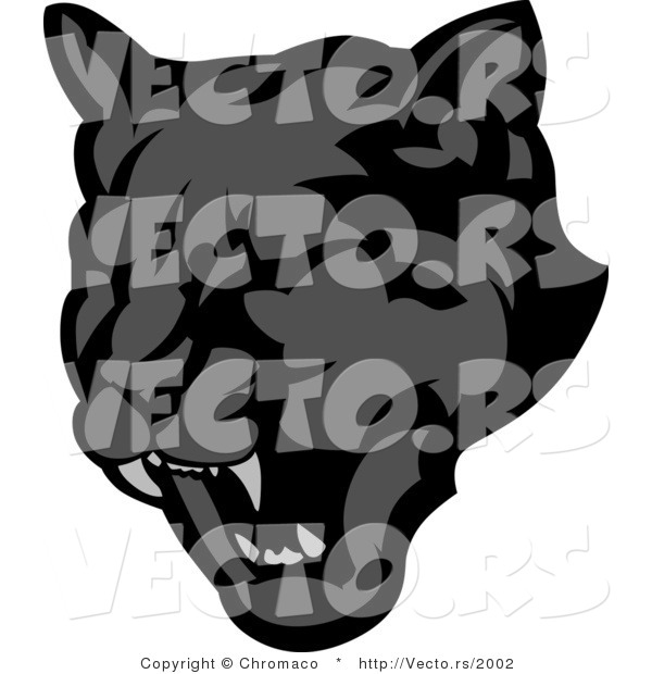 Vector of a Roaring Black Panther Mascot Preparing to Attack