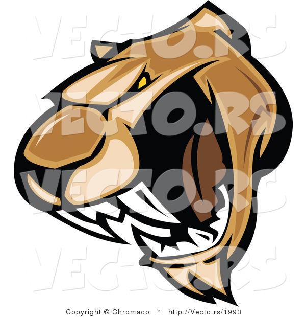Vector of a Scary Cartoon Cougar Growling and Prepared to Attack