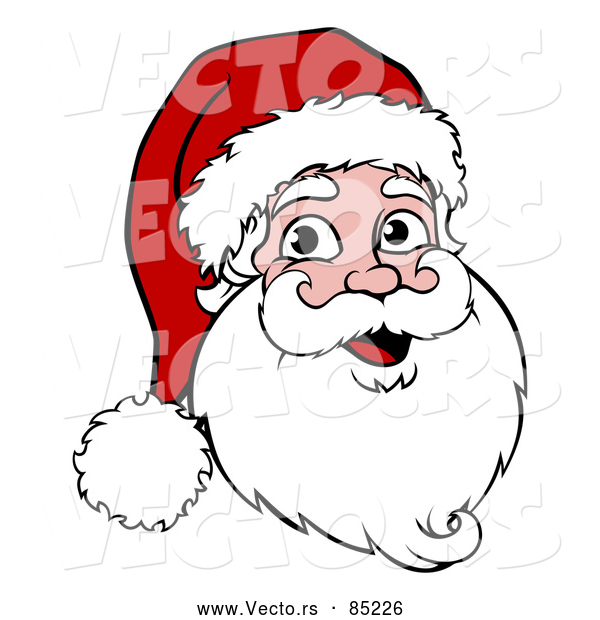 Vector of a Smiling Cartoon Christmas Santa