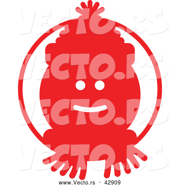 Vector of a Snowman in Red Circle