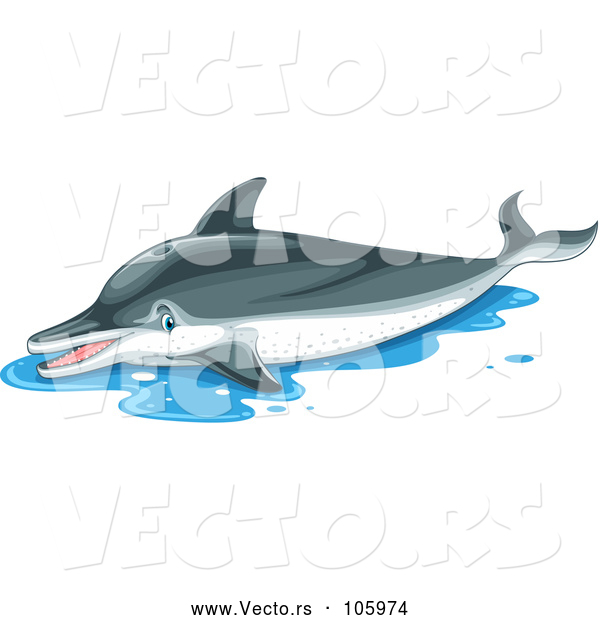 Vector of a Suffering Dolphin out of Water