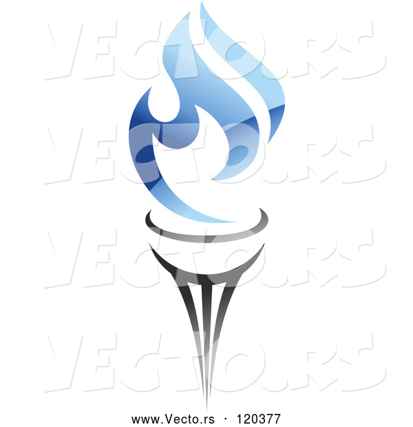Vector of a Torch with Blue Gas Flames
