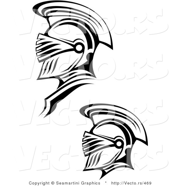 Vector of a Two Roman Soldiers - Line Drawing