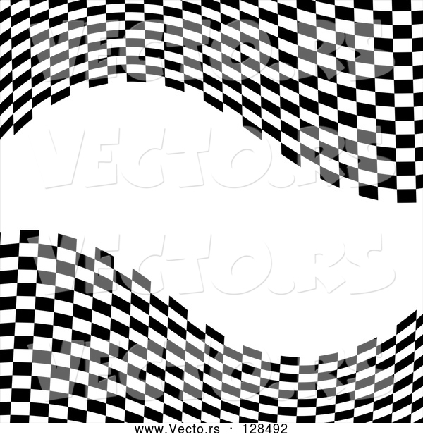 Vector of a Waving Race Flag Background on White - Version 9