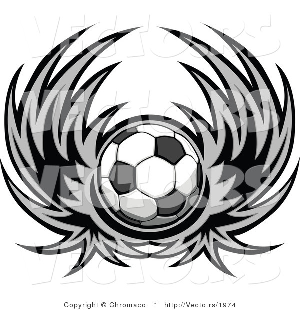 Vector of a Winged Soccer Ball Design