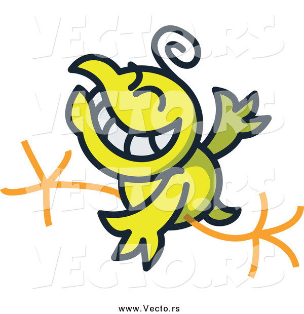 Vector of a Yellow Chicken Running