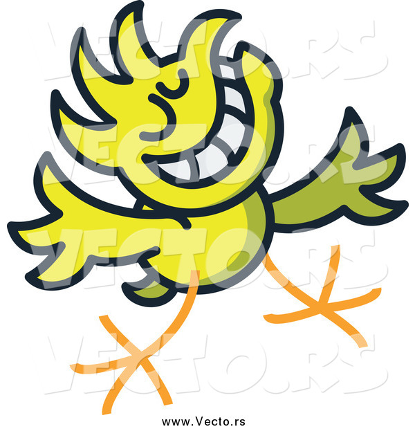 Vector of a Yellow Chicken Welcoming