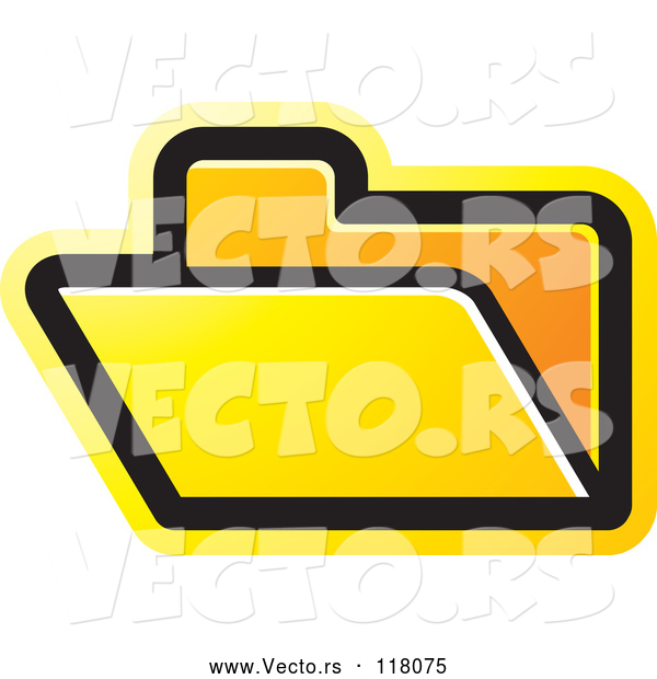 Vector of a Yellow File Folder Icon